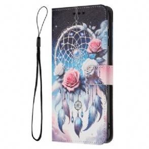 Folio-hoesje Realme 14 5g Telefoonhoesje Bloemenpatroon En Dromenvanger