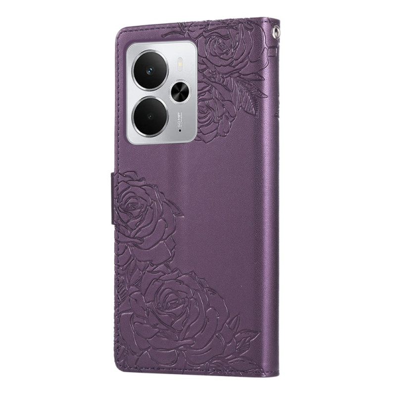 Folio-hoesje Realme 14 5g Telefoonhoesje Kanten Bloemen