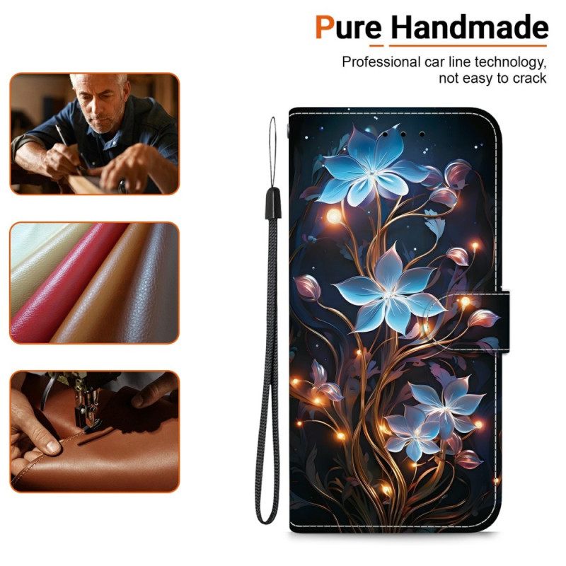 Folio-hoesje Realme 14 5g Telefoonhoesje Kleine Blauwe Bloemen