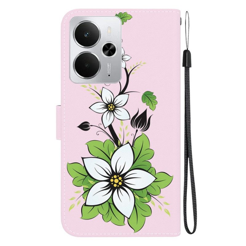 Folio-hoesje Realme 14 5g Telefoonhoesje Leliepatroon