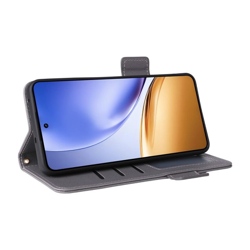 Folio-hoesje Realme 14 5g Telefoonhoesje Lychee Textuur Bandje