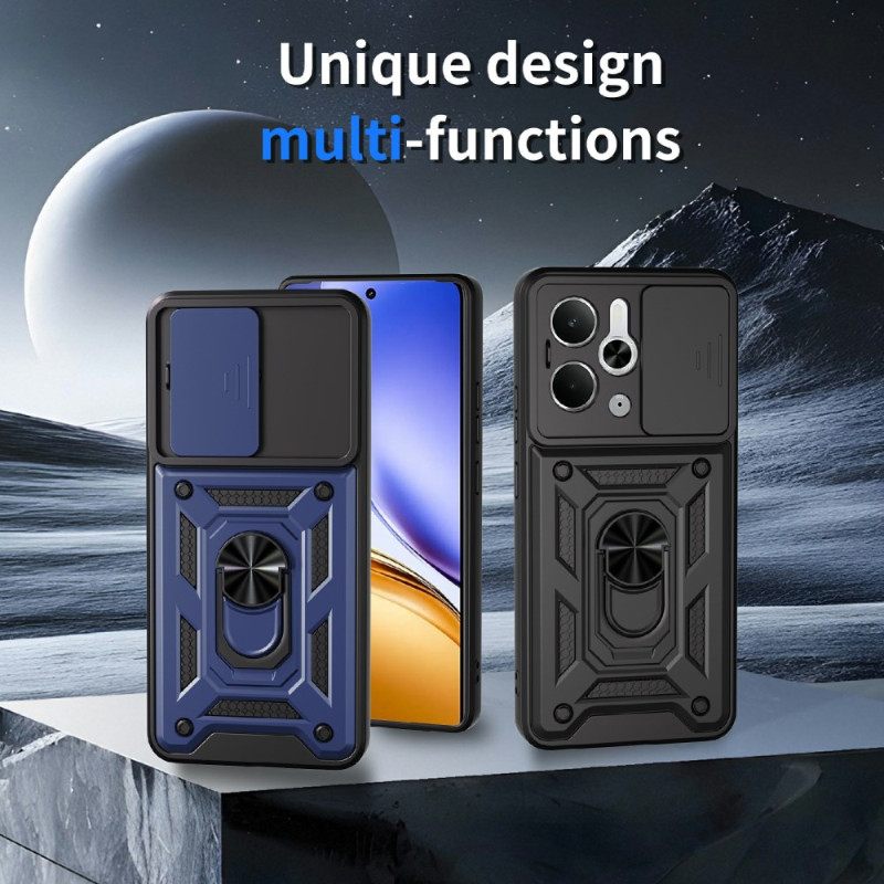 Hoesje Realme 14 5g Schuifsluiting Voor Camera En Standaard Bescherming Hoesje