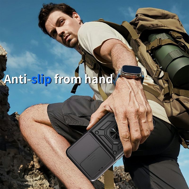 Hoesje Realme 14 5g Schuifsluiting Voor Camera En Standaard Bescherming Hoesje