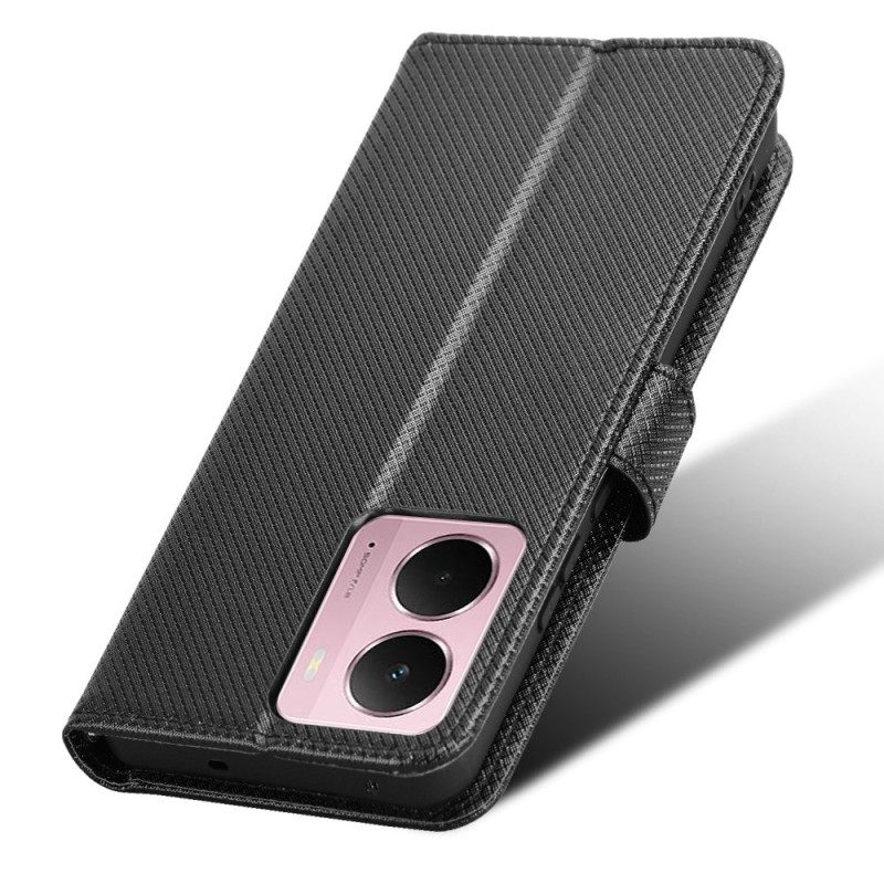 Leren Hoesje Realme 14 5g Diamantstructuur Bescherming Hoesje