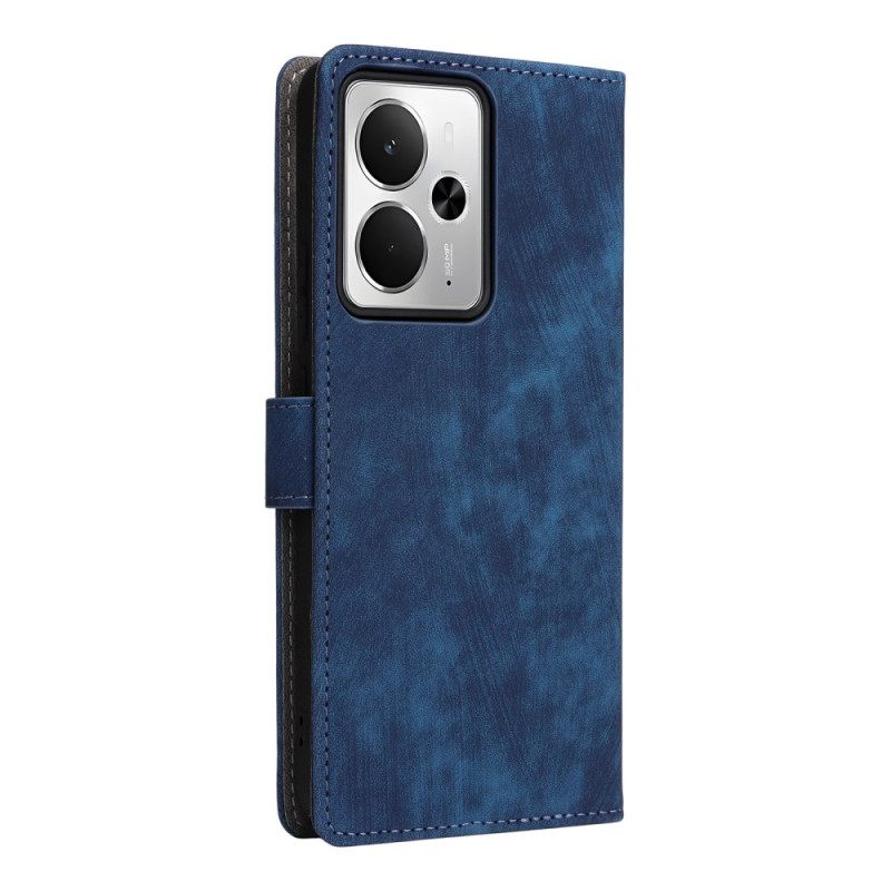 Leren Hoesje Realme 14 5g Rfid Bescherming Suède-effect Bescherming Hoesje