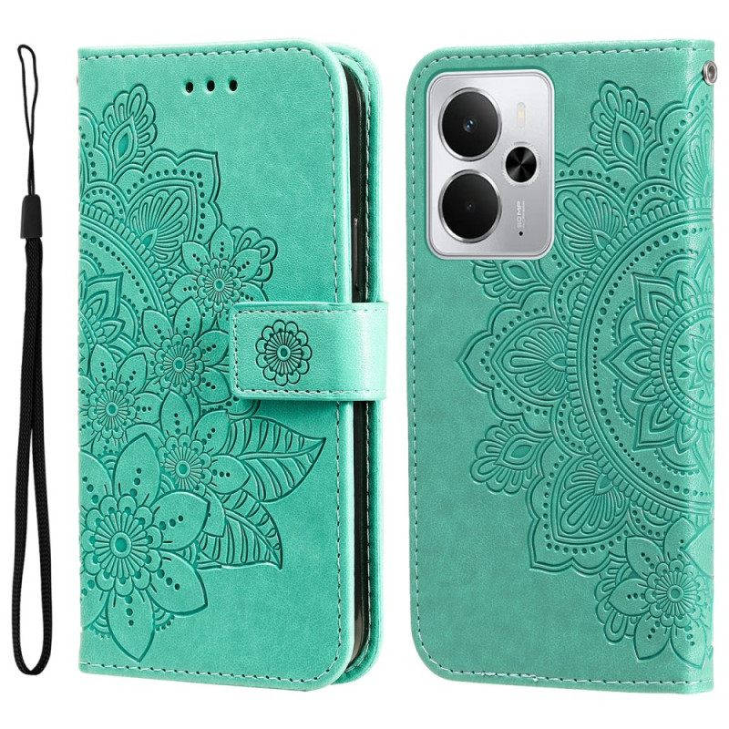Leren Hoesje Voor Realme 14 5g Mandala Print