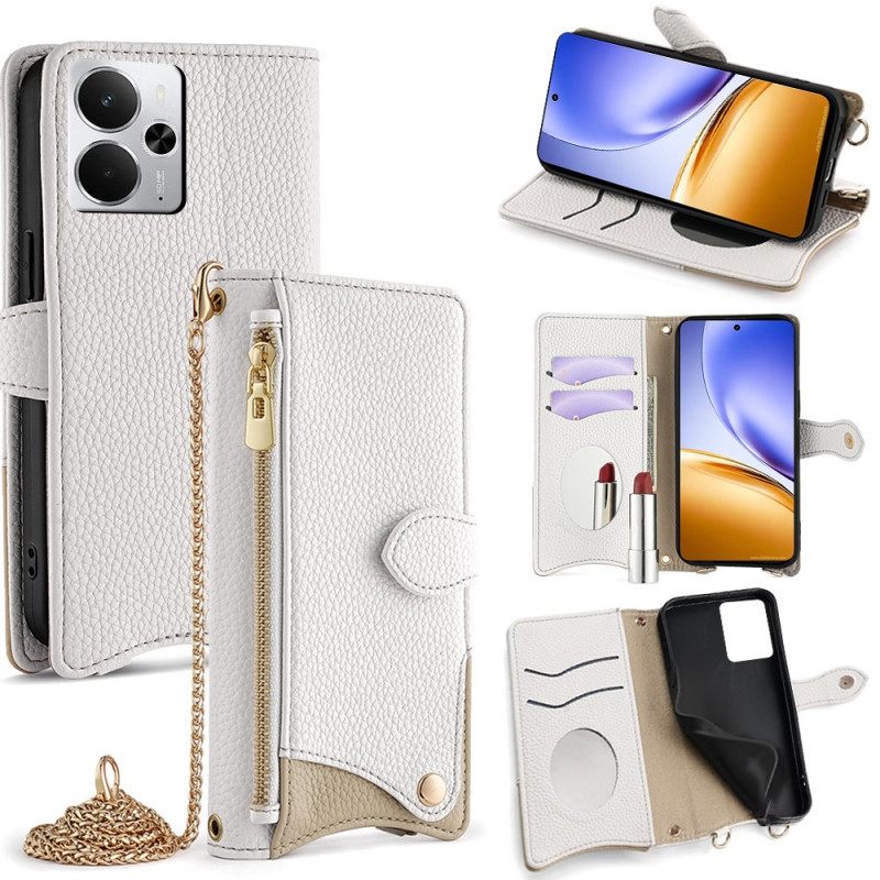 Leren Hoesje Voor Realme 14 5g Portemonnee Met Ketting