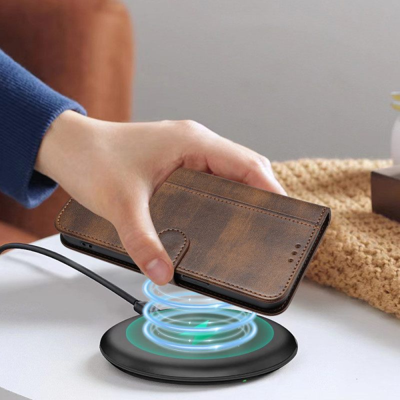 Leren Hoesje Voor Realme 14 5g Retro Stiksels