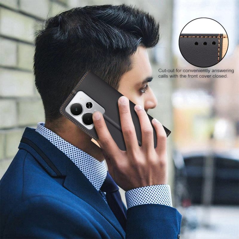 Leren Hoesje Voor Realme 14 5g Tweekleurige Binfen-kleur