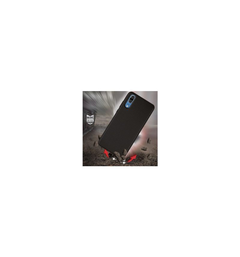 Hoesje voor Huawei P20 Anti-fall Koolstofvezel
