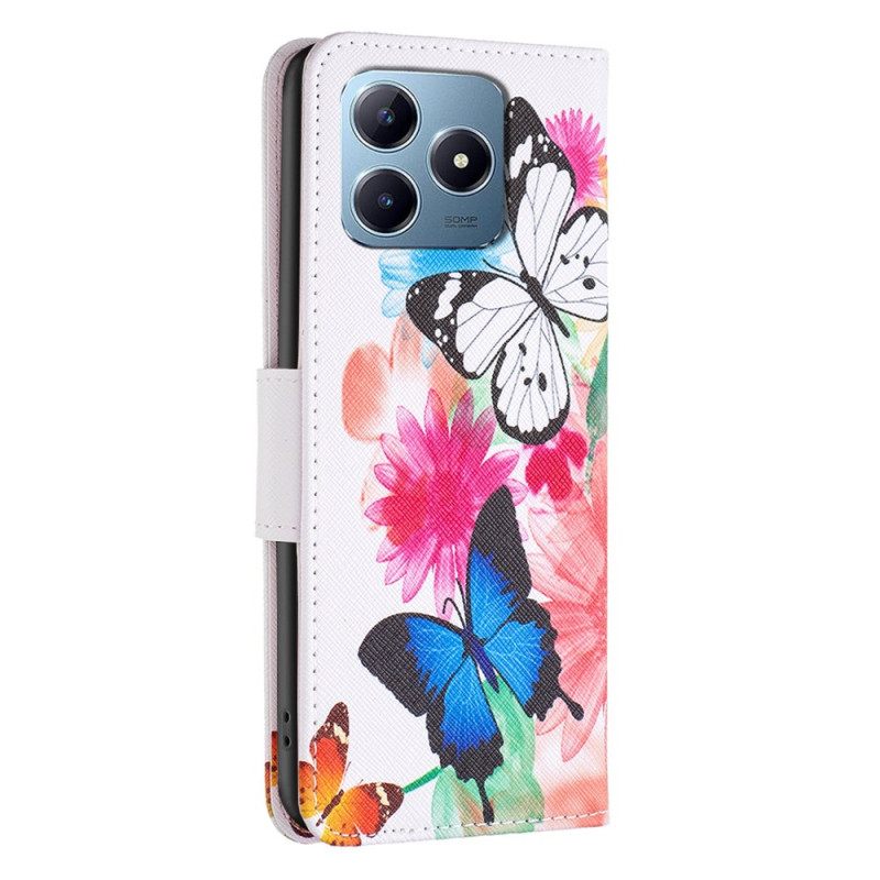Bescherming Hoesje Realme Note 60x Aquarel Vlinders