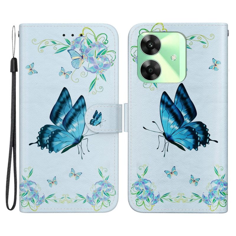 Folio-hoesje Realme Note 60x Telefoonhoesje Blauw Landschap