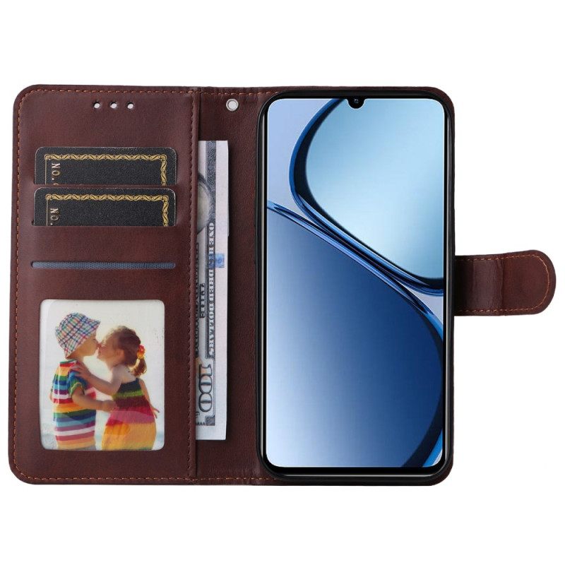 Folio-hoesje Realme Note 60x Telefoonhoesje Effen Leerlook