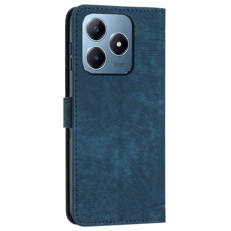 Folio-hoesje Realme Note 60x Telefoonhoesje Retro Lijnen