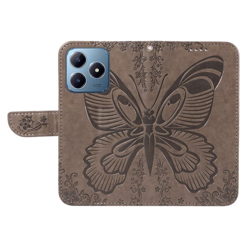 Leren Hoesje Realme Note 60x Grafische Vlinder