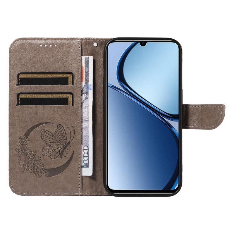 Leren Hoesje Realme Note 60x Grafische Vlinder