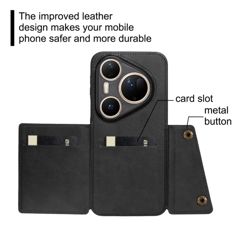 Case Hoesje Huawei Pura 80 Ultra Telefoonhoesje Kaarthouder Met Lederlook