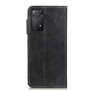 Leren Hoesje voor Xiaomi Redmi Note 11 Pro / 11 Pro 5G Bescherming S-vorm Leereffect Zichtbare Naden