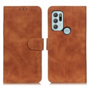 Folio-hoesje voor Moto G60S Khazneh Vintage Leereffect