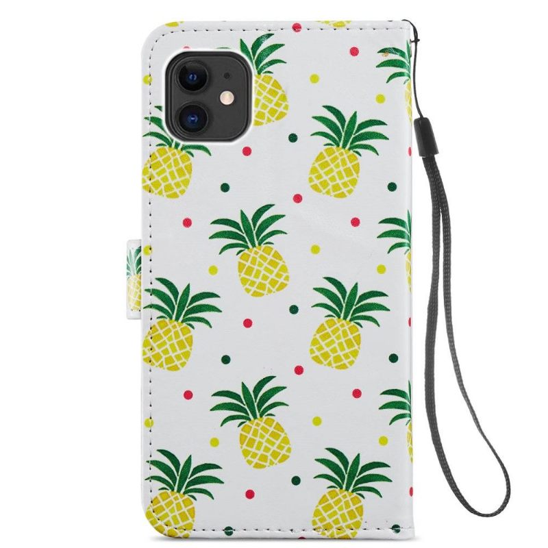 Polair Bepalen Paard Folio-hoesje voor iPhone 11 Ananas - mooiehoesjes.com