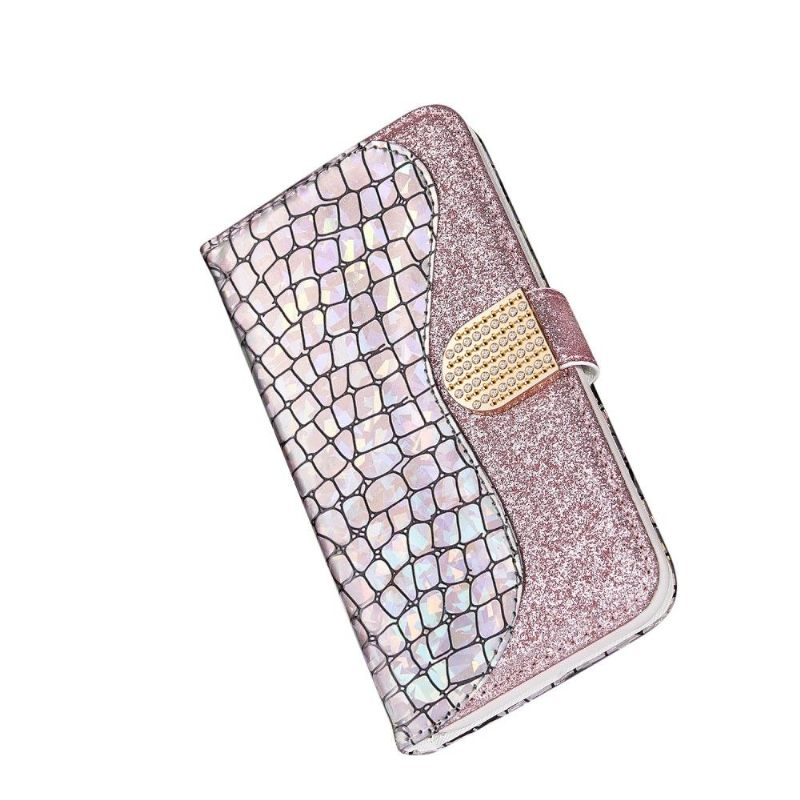Folio-hoesje voor iPhone 11 Glamour Met Krokodileffect