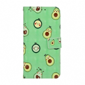 Folio-hoesje voor iPhone 11 Kawaii Avocado + Schouderriem