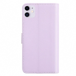 Folio-hoesje voor iPhone 11 Veerpatronen In Kunstleer
