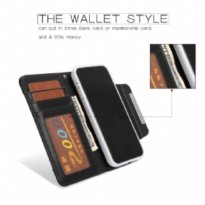 Hoesje Folio-hoesje voor iPhone 11 Anti-fall 2 in 1 Generfd Leereffect
