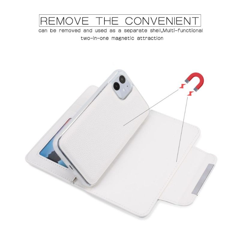 Hoesje Folio-hoesje voor iPhone 11 Anti-fall 2 in 1 Generfd Leereffect
