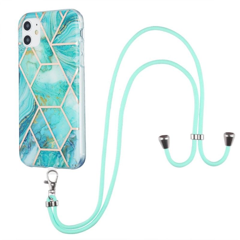 Hoesje voor iPhone 11 Anti-fall Met Koord Geometrisch