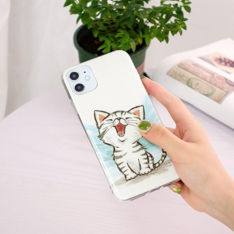 Hoesje voor iPhone 11 Fluorescerende Chatinhoud