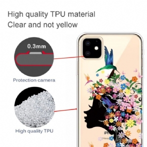 Hoesje voor iPhone 11 Transparante Kolibriebloem