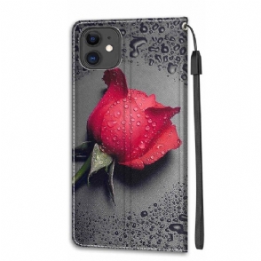 Leren Hoesje voor iPhone 11 Rozerood