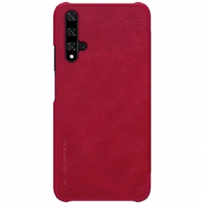 Leren Hoesje voor Honor 20 Bescherming Nillkin Qin Leren Cover - Rood