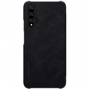 Leren Hoesje voor Honor 20 Nillkin Qin Leren Cover - Zwart