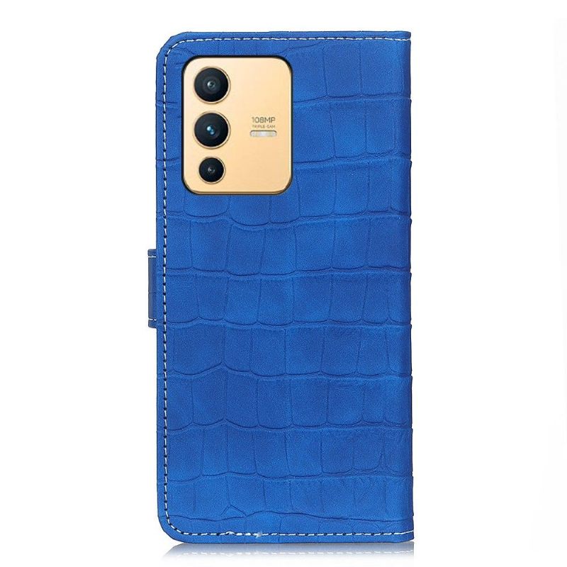 Folio-hoesje voor Vivo V23 5G Naden Met Krokodilleneffect