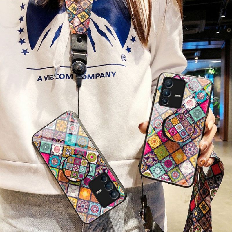 Hoesje voor Vivo V23 5G Mandala-caleidoscoop Met Standaard