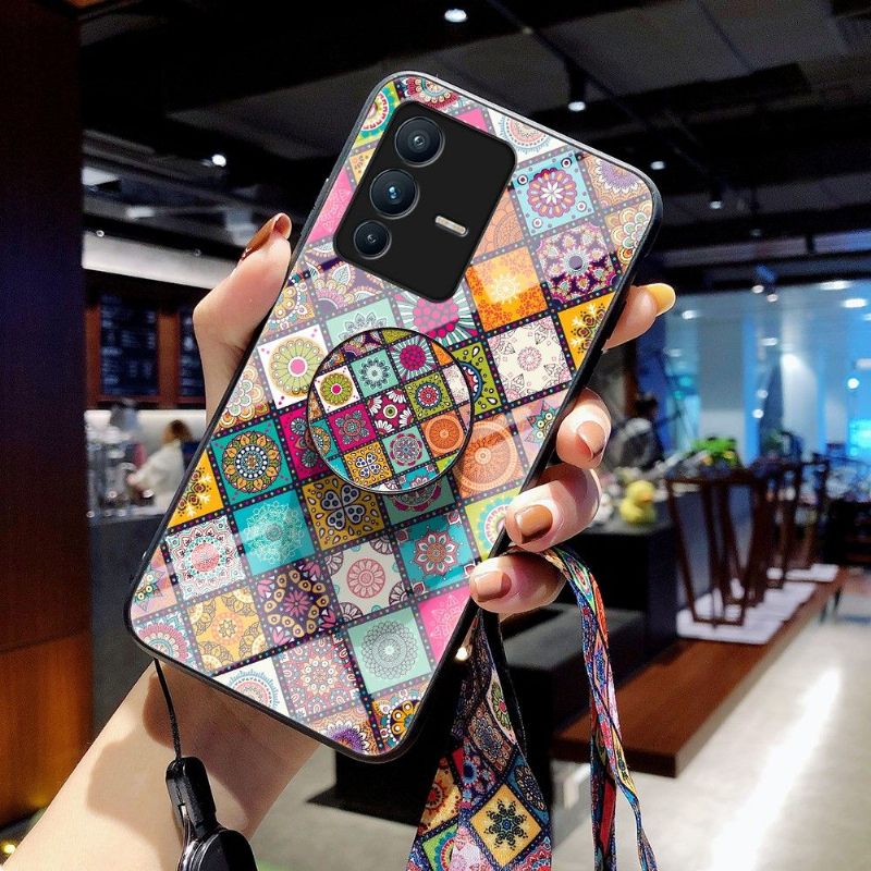 Hoesje voor Vivo V23 5G Mandala-caleidoscoop Met Standaard