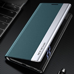 Cover voor Samsung Galaxy S22 Ultra 5G Zakelijke Magneet Met Leereffect