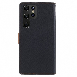 Flip Case voor Samsung Galaxy S22 Ultra 5G Canvas In Brullende Stijl
