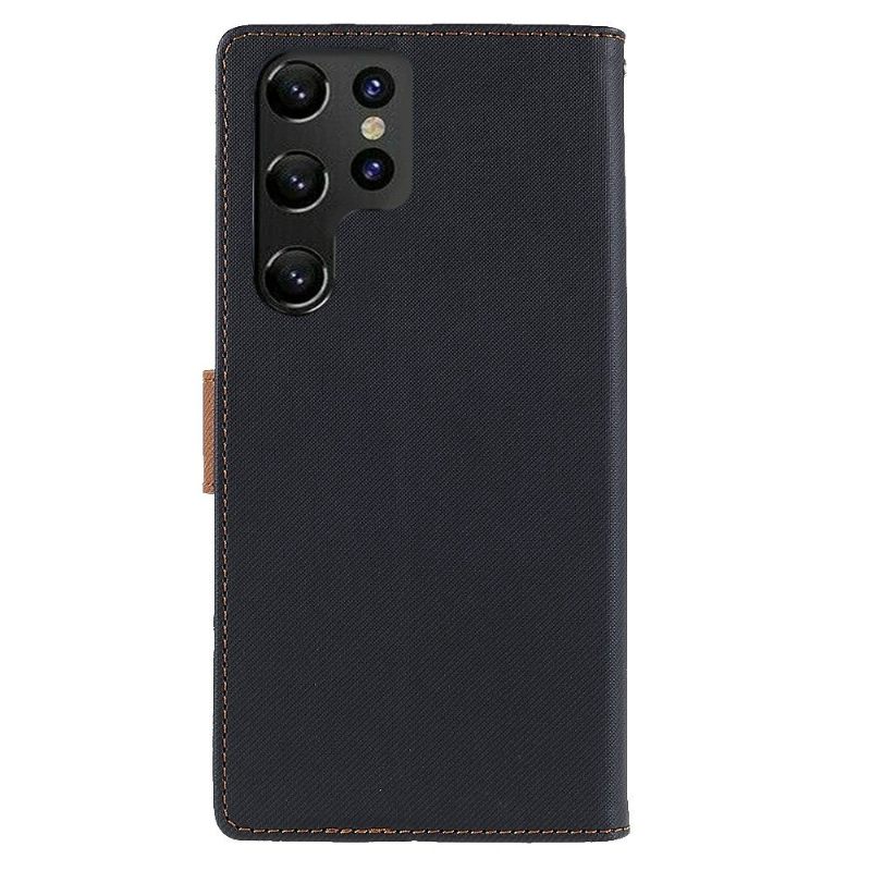 Flip Case voor Samsung Galaxy S22 Ultra 5G Canvas In Brullende Stijl