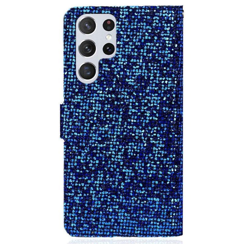 Flip Case voor Samsung Galaxy S22 Ultra 5G Glitterkaarthouder