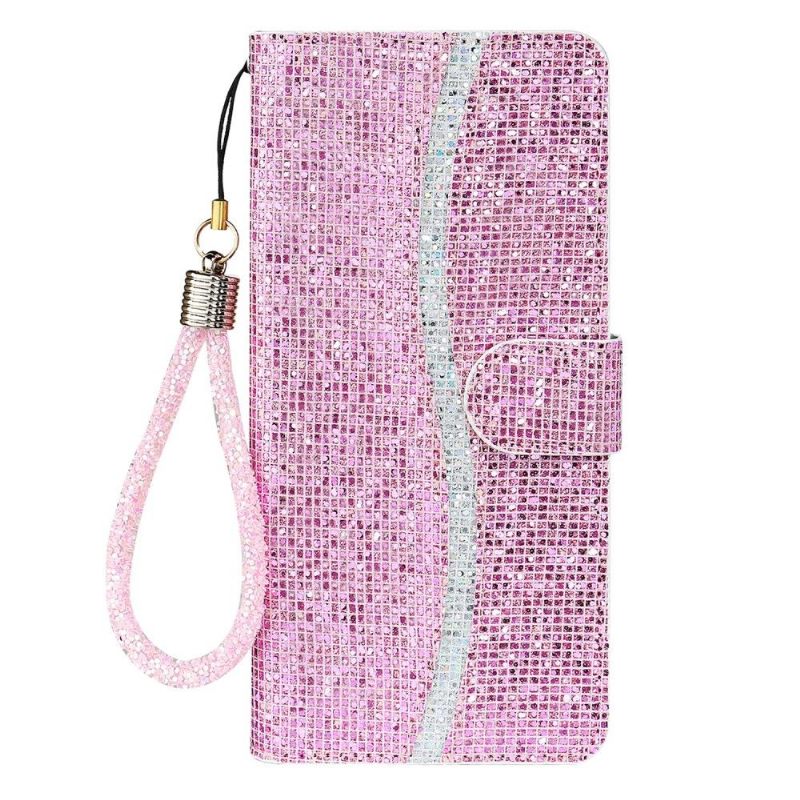 Flip Case voor Samsung Galaxy S22 Ultra 5G Glitterkaarthouder