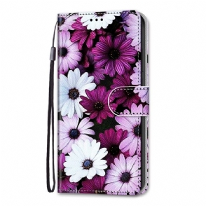 Flip Case voor Samsung Galaxy S22 Ultra 5G Kleurrijke Madeliefjes