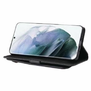 Flip Case voor Samsung Galaxy S22 Ultra 5G Ondersteuningsfunctie Voor Meerdere Opslag