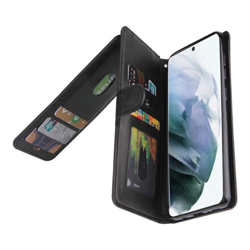 Flip Case voor Samsung Galaxy S22 Ultra 5G Ondersteuningsfunctie Voor Meerdere Opslag