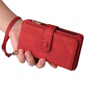 Flip Case voor Samsung Galaxy S22 Ultra 5G Portemonnee Leren Met Ketting