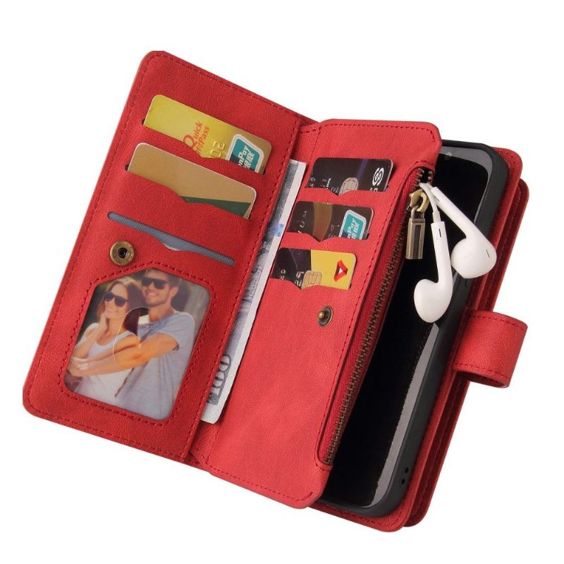 Flip Case voor Samsung Galaxy S22 Ultra 5G Portemonnee Leren Met Ketting