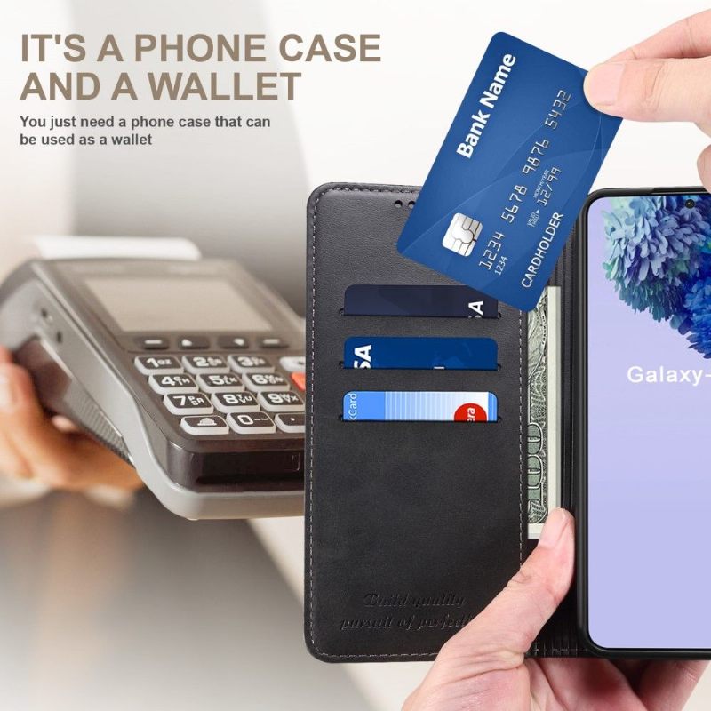 Folio-hoesje voor Samsung Galaxy S22 Ultra 5G Anti-fall Flip-stijl Leer