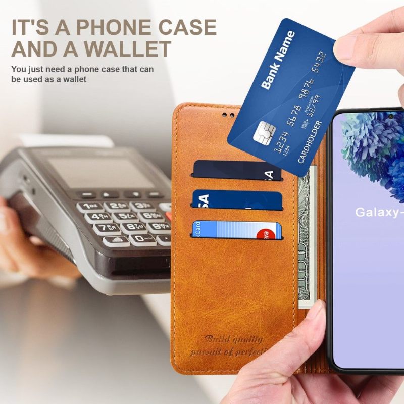 Folio-hoesje voor Samsung Galaxy S22 Ultra 5G Anti-fall Flip-stijl Leer